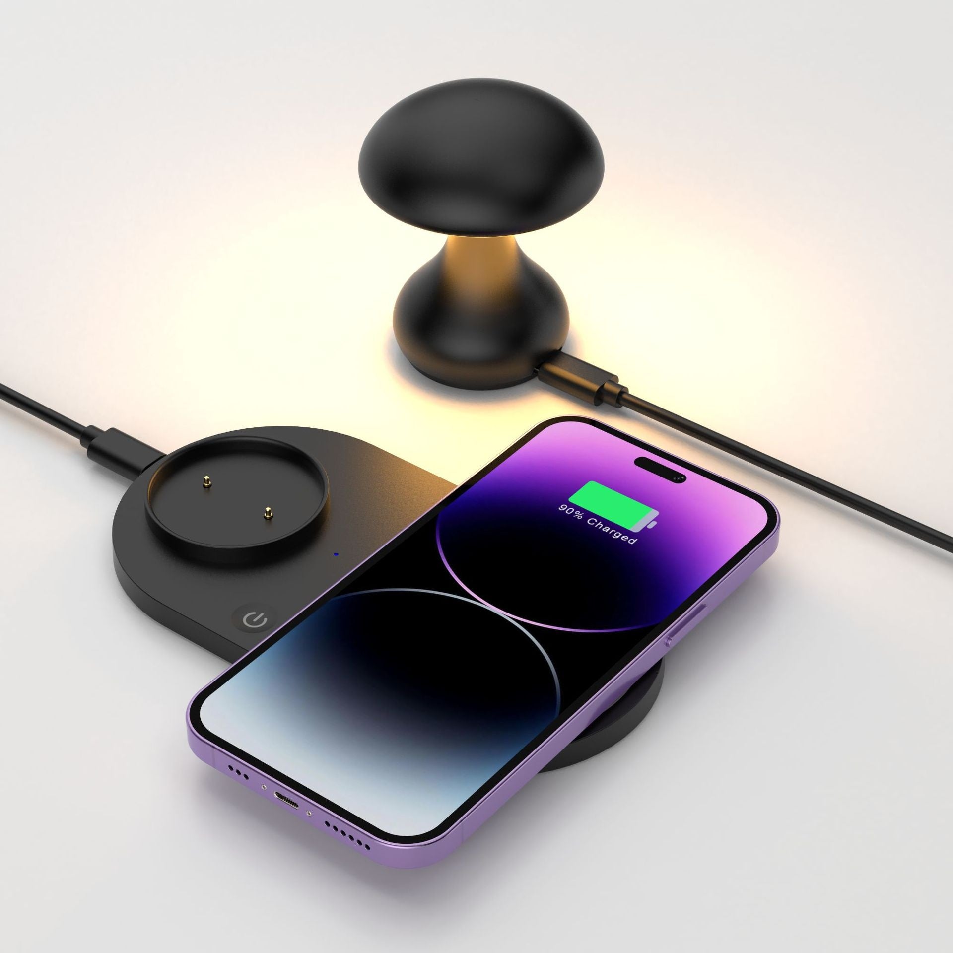 Multifunctional 10W Fast Wireless Phone Charger Mushroom Lamp