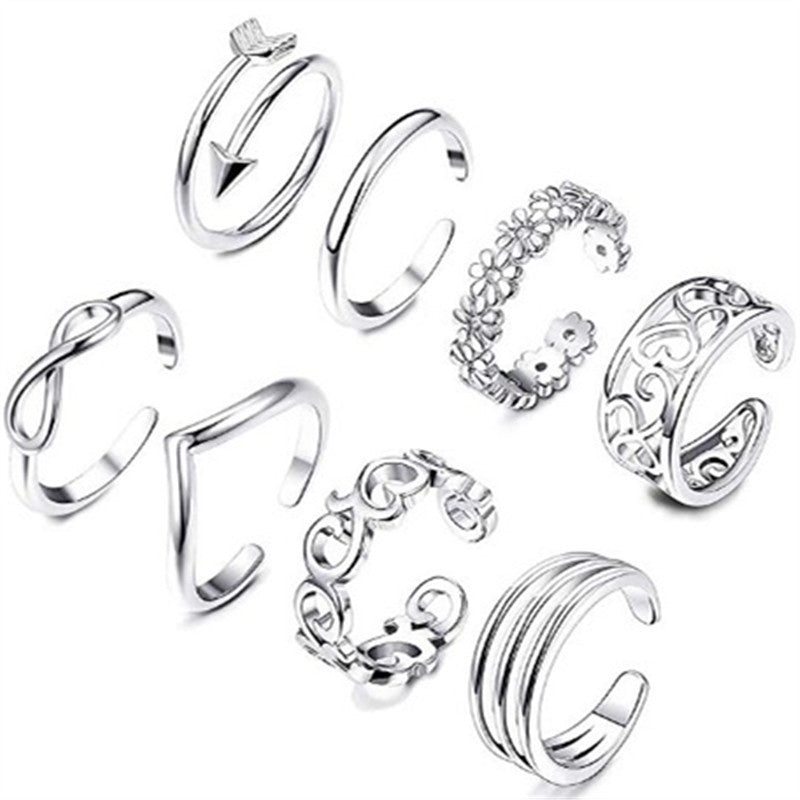 Foot Rings with Rose Charm - Simple Women's Rings