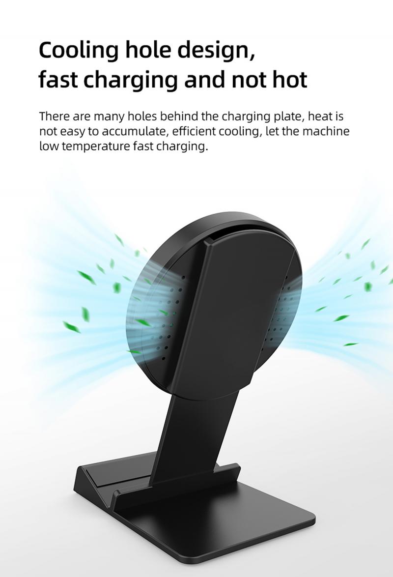 Horizontal Cooling Hole Mobile Phone Holder with Wireless Fast Charger