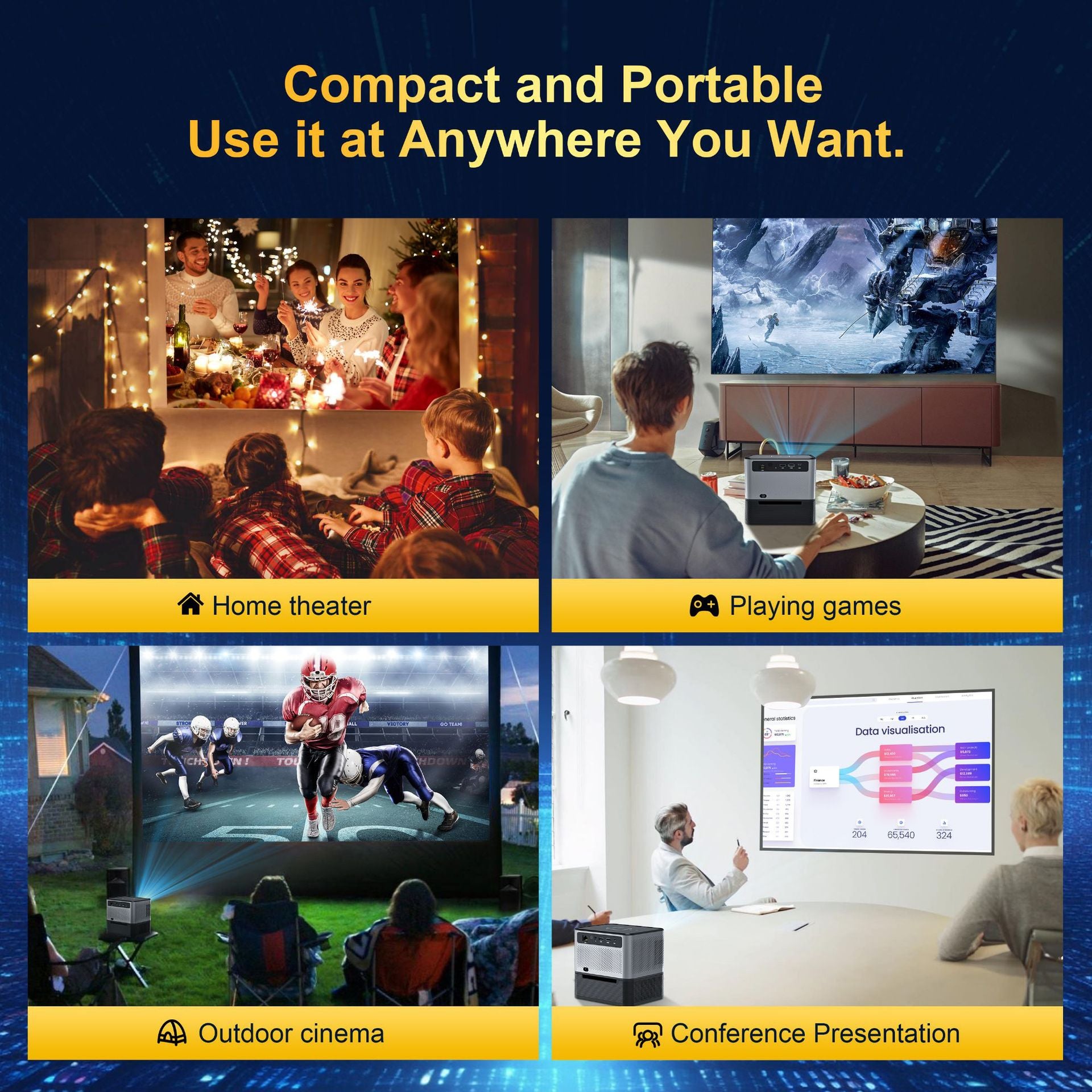 Projector Mini Office Culture Home Living Room Bedroom